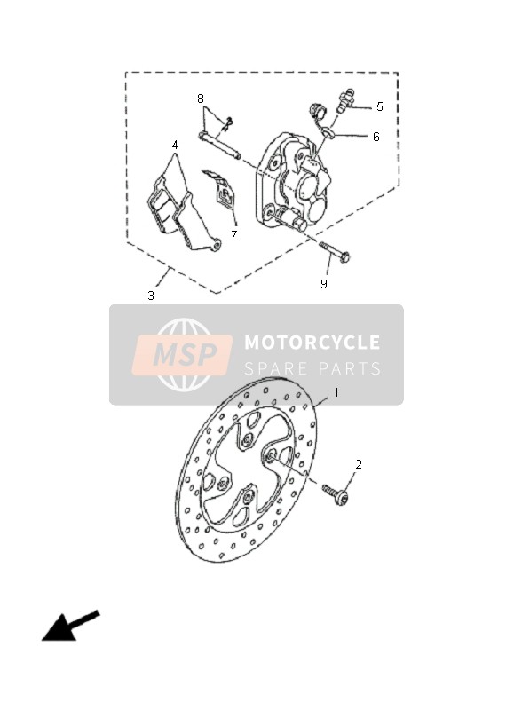 Yamaha YP125R E MAJESTY 2008 BREMSSATTEL VORNE für ein 2008 Yamaha YP125R E MAJESTY